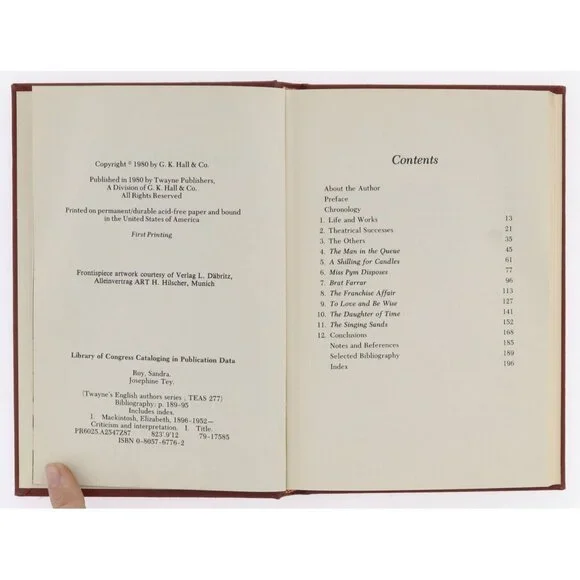 1st EDITION 1st Print Josephine Tey by Sandra Roy 1980 Twain Hardback TEAS 277 - Picture 6 of 12